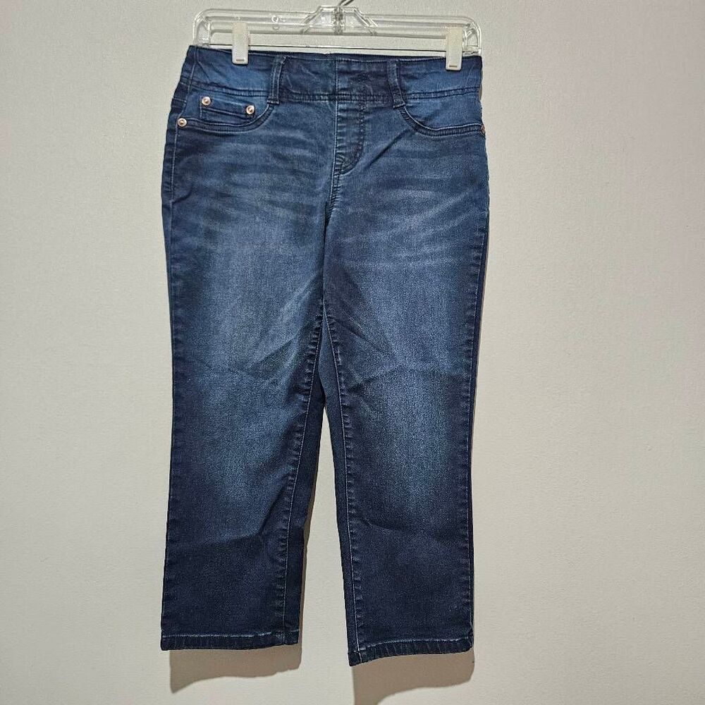 DG2 By Diane Gilman Ankle Skinny Jeans Womens PS Blue Dark Wash Denim High Rise